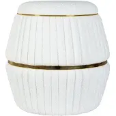 Underbar | Puff Doric Weiß Baumwolle 53x52x53 cm | NADUVI