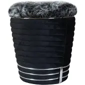 Underbar | Hocker Bella Schwarz Baumwolle 54x44x44 cm | NADUVI