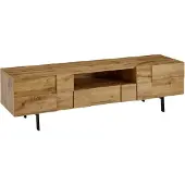 Wohnling Lowboard Holz Eiche-Nachbildung 160x46x43 cm TV-Kommode mit zwei Türen TV-Schrank Hoch Fernsehtisch Fernsehschrank Modern Fernsehkommode Wohnzimmer