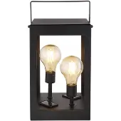 Globo Doris LED Solarleuchte 2-fach 0,06W Warmweiß IP44 Schwarz, Metall 28cm 36700