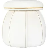 Underbar | Hocker Corin Weiß Baumwolle 56x55x56 cm | NADUVI