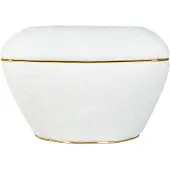Underbar | Hocker Contessa Weiß Baumwolle 58x43x58 cm | NADUVI