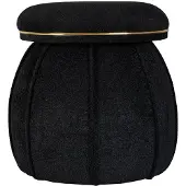 Underbar | Hocker Corin Schwarz Baumwolle 56x55x56 cm | NADUVI