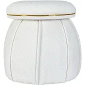 Underbar | Hocker Corin Weiß Baumwolle 56x55x56 cm | NADUVI