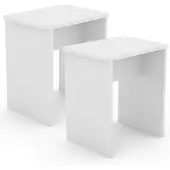 Hioshop 2er Set Holz Sitzhocker Würfel Fussablage Beistelltisch Esal