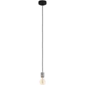 Eglo Pendelleuchte Esstisch Yorth, Hängelampe für Wohnzimmer und Esszimmer, Esszimmerlampe aus Metall in silber und schwarz, Lampe hängend, E27