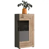 Xonox Standschrank Kommode Freno | grau matt / Nox Oak | ohne Beleuchtung