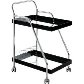 Haku Servierwagen chrom, schwarz - Metall, Spiegel, B/H/T: 62x84x46 cm