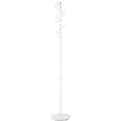 Haku Garderobenständer , 8 Haken mit jeweils 5 kg Tragkraft, drehbare Hakenkrone, Ø 290 x H 1700 mm, Stahlrohr pulverbeschichtet, weiß
