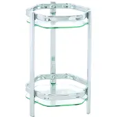Haku Blumenständer Beistelltisch chrom - Glas, Metall, B/H/T: 28x45x28 cm