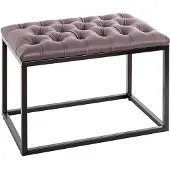Haku Hocker , gepolstert, B 600 x T 400 x H 450 mm, Textilgewebe in Lederoptik und Stahl, anthrazit-schwarz