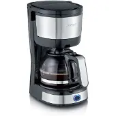 Severin Filterkaffeemaschine "Type", bis 4 Tassen, platzsparend, ideal für Reisen, Single- & Seniorenhaushalte, Permanentfilter, Glaskanne, KA 4819
