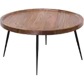 Wohnling Couchtisch BHARU 75x39x75 cm Sheesham Massivholz / Metall