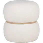 House Nordic | Pouf Milford Bouclé Weiß Teddy Stoff 38x38x41 cm | NADUVI