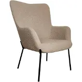 Ebuy24 Brauner lockiger Polyester -Sessel mit schwarzen Füßen