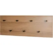 Haku Wandgarderobe , Hoch- und Querformat, 7 Haken mit jeweils 3 kg Tragkraft, B 800 x T 50 x H 300 mm, Holz/Metall, dunkles Eiche-Dekor/schwarz