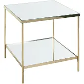 Haku Möbel Beistelltisch rechteckig Glas gold 45,0 x 45,0 x 46,0 cm, 1 St.