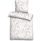 Biberna Bettwäsche 46607-001 Flowerpower 135x200 cm + 80x80 cm
