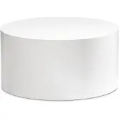 Wohnling Couchtisch MONOBLOC 60x60x30 cm Weiß Hochglanz Design Wohnzimmertisch Rund Lounge Sofatisch Schlicht Kaffeetisch Modern