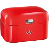 Wesco Brotkasten "Single Grandy - Brotdose", rot, B:26,8cm H:17,5cm L:22cm, Stahlblech, Lebensmittelaufbewahrungsbehälter, Brotkasten, Lüftungslöcher auf der Rückseite, Metallschaniere