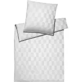 Elegante Mako-Satin-Bettwäsche-Garnitur Courage Farbe Weiss Größe 80x80 135x200