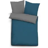 Biberna Renforce Wendebettwäsche 455775 135x200 cm + 80x80 cm cobaltblau