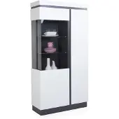 Die Möbelfundgrube Vitrine mit Glastür alpinweiß B 104 x H 201 cm - CAMPANIA
