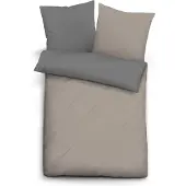 Biberna Linon Wendebettwäsche UNI, Größe 135x200/80x80 cm, taupe
