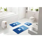 Linea Due Grund Badematte , blau , Synthetik , Maße (cm): B: 65 H: 1,8