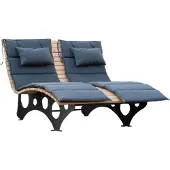 HOME DELUXE - Wellenholzliege TAIGA inkl. 1x Auflage- Waldsofa Schwungliege Relaxliege
