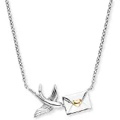 Engelsrufer ERN-LETTER-BIRD-BIG Damen-Halskette Vogel mit Liebesbrief Zweifarbig