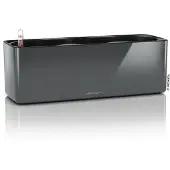 Lechuza 'Cube Glossy Triple', anthrazit highloss, ca. 14 x 40 x H 13,5 cm