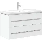 vidaXL Waschbeckenunterschrank mit Einbaubecken Weiß
