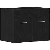 vidaXL Waschbeckenunterschrank Schwarz Eichen-Optik 60x38,5x46 cm