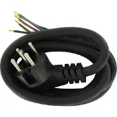 Kopp 171102455 Perilex Stecker mit 1,5m Kabel, Farbe: schwarz - 2 Stück