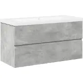 vidaXL 2-tlg. Badmöbel-Set Betongrau Holzwerkstoff
