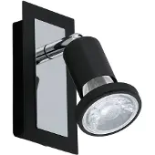 Eglo Sarria, Strahler Oberflächenbeleuchtung, Nicht austauschbare(s) Leuchtmittel, 10 W, 3000 K, 400 lm, Schwarz, Chrom