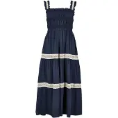 Apricot Spitzenkleid "Häkelspitzen-Stufenkleid" mit Smokdetails