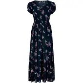Apricot Maxikleid "Maxi-Sommerkleid" mit bestickter Bordüre