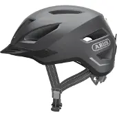 ABUS Stadthelm Pedelec 2.0 - Fahrradhelm mit Rücklicht und Regenhaube - für den Stadtverkehr - für Damen und Herren - Dunkelgrau, Größe S (51-55 cm)