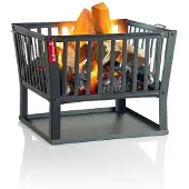 Barbecook Feuerkorb für Holzfeuer eckig lackierter Stahl lang 62 cm breit und 48.5 cm hoch schwarz