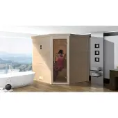 Weka Premium-Massivholzsauna 45 mm TURKU 1 GT Sparset 1 inkl. 7,5 kW OS-Ofenset und Sauna-Leuchtenset x B x T x H x 195 x 178 x 205