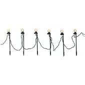 Lumineo LED-Gartenpfahl-Set 6 W Bunt Warmes Weiß 14,5 m 20 Stück