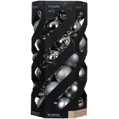 Décoris Bruchsichere Christbaumkugel Silber 6 cm 35 Stück