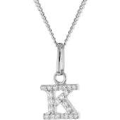 Trendor 28240-K Damen-Kette mit Buchstabe K Anhänger 925 Silber Rhodiniert