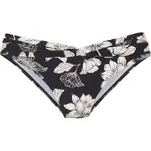 s.Oliver Bikini-Hose "Lady", Damen, Gr. 34, N-Gr, beige (schwarz, creme), Microfaser, Recycling-Polyamid, geblümt, Badehosen Bikini-Hose, mit floralem Design