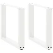 vidaXL Couchtischbeine U-Form 2 Stk. Weiß 50x(42-43) cm Stahl