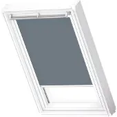 Velux Verdunkelungsrollo uni blaugrau manuell Rahmen weiß DKL UK04 4581SWL