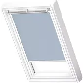 Velux Verdunklungsrollo "DKL 4576SWL, Farbe himmelblau" verdunkelnd ohne Bohren in Führungsschienen weiße Führungsschienen & Griffleiste