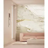 Kek Amsterdam Marmortapete FU-073 - 292,2x280cm gold/weiß